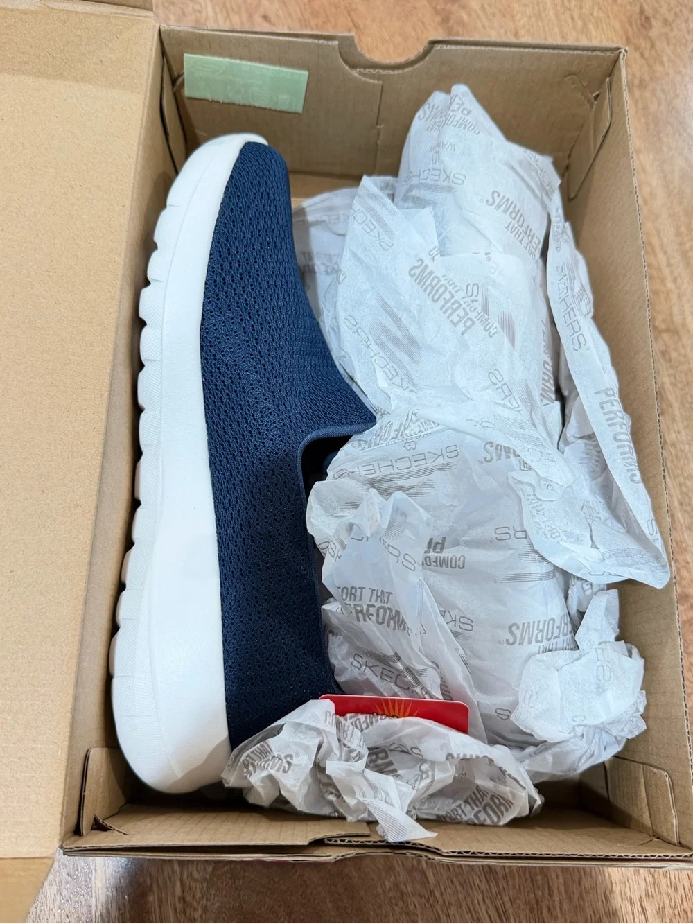 Skechers GOwalk Navy Slip-On Sneaker with Pink Lining